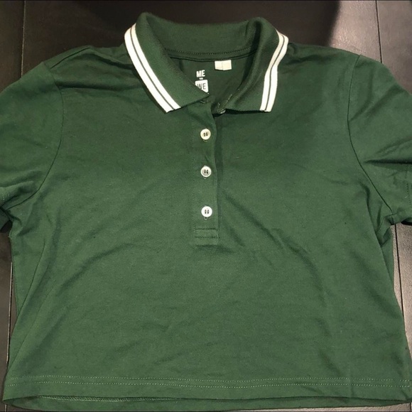 Me to We Forest Green Crop Polo Top - Picture 3 of 4